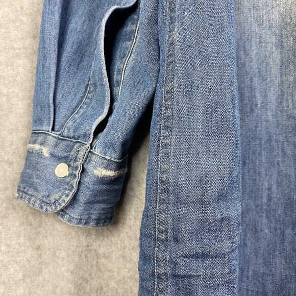 Frank & Eileen Distressed Vintage Wash Mary Classic Shirt Dress Size Small - Picture 11 of 13